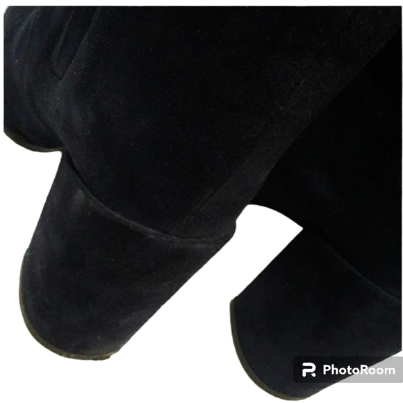 Stuart Weitzman Straighten Nice Blue Suede Boots - Picture 9 of 13